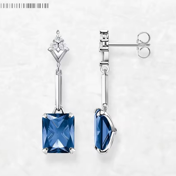 Jewelry - Elegant Blue Silver Earrings